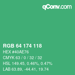 Color code: RGB 64 174 118 | qconv.com