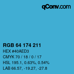 Color code: RGB 64 174 211 | qconv.com