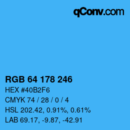 Color code: RGB 64 178 246 | qconv.com