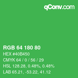 Farbcode: RGB 64 180 80 | qconv.com