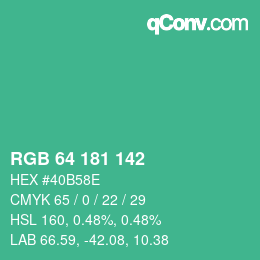 Farbcode: RGB 64 181 142 | qconv.com