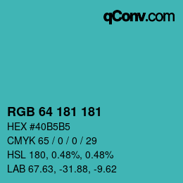 Color code: RGB 64 181 181 | qconv.com
