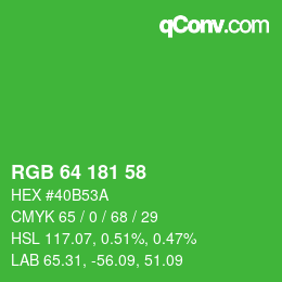 Color code: RGB 64 181 58 | qconv.com