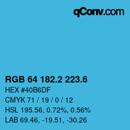 カラーコード: RGB 64 182.2 223.6 | qconv.com