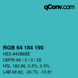 Color code: RGB 64 184 190 | qconv.com