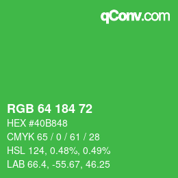 Color code: RGB 64 184 72 | qconv.com