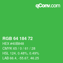 Código de color: RGB 64 184 72 | qconv.com