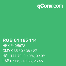 Color code: RGB 64 185 114 | qconv.com