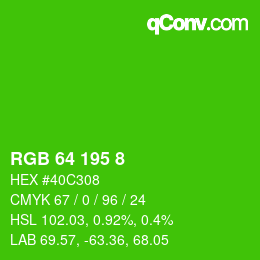 Color code: RGB 64 195 8 | qconv.com