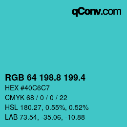 カラーコード: RGB 64 198.8 199.4 | qconv.com