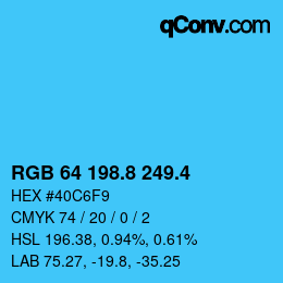 カラーコード: RGB 64 198.8 249.4 | qconv.com
