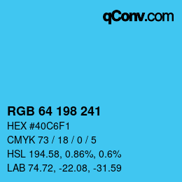 Color code: RGB 64 198 241 | qconv.com