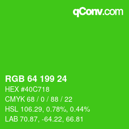Color code: RGB 64 199 24 | qconv.com