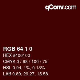 カラーコード: RGB 64 1 0 | qconv.com