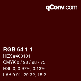 Color code: RGB 64 1 1 | qconv.com