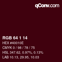 Color code: RGB 64 1 14 | qconv.com