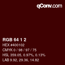 Color code: RGB 64 1 2 | qconv.com
