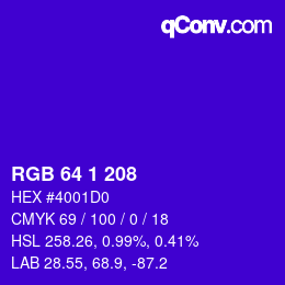 Color code: RGB 64 1 208 | qconv.com