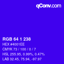 Color code: RGB 64 1 238 | qconv.com