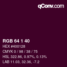 Color code: RGB 64 1 40 | qconv.com