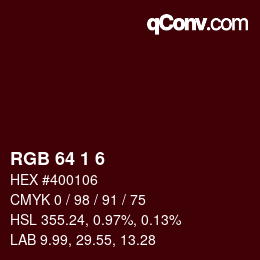Color code: RGB 64 1 6 | qconv.com