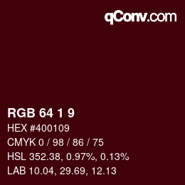 Color code: RGB 64 1 9 | qconv.com