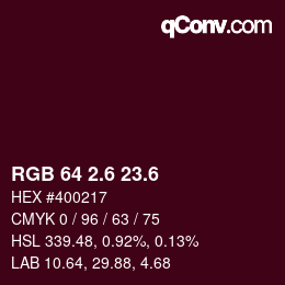 カラーコード: RGB 64 2.6 23.6 | qconv.com