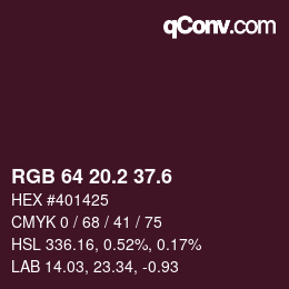 カラーコード: RGB 64 20.2 37.6 | qconv.com