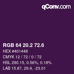 カラーコード: RGB 64 20.2 72.6 | qconv.com
