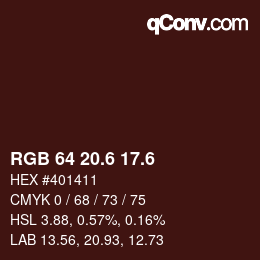 カラーコード: RGB 64 20.6 17.6 | qconv.com