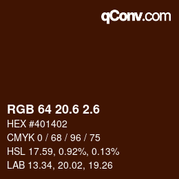 カラーコード: RGB 64 20.6 2.6 | qconv.com