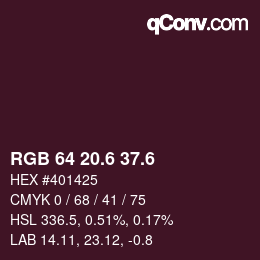 カラーコード: RGB 64 20.6 37.6 | qconv.com