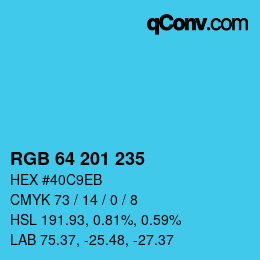 Color code: RGB 64 201 235 | qconv.com