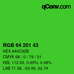 Código de color: RGB 64 201 43 | qconv.com