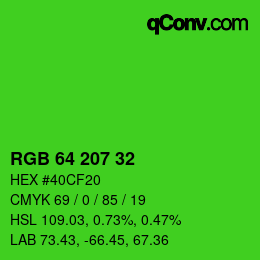 Color code: RGB 64 207 32 | qconv.com