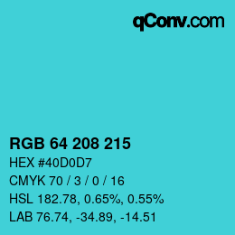 Color code: RGB 64 208 215 | qconv.com