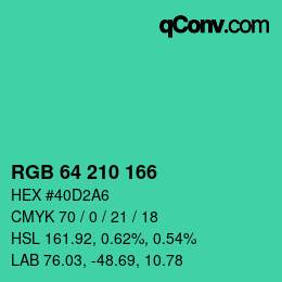 Color code: RGB 64 210 166 | qconv.com