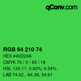 Color code: RGB 64 210 74 | qconv.com
