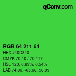 Color code: RGB 64 211 64 | qconv.com