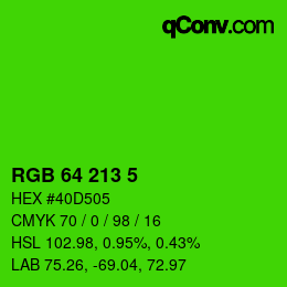 Color code: RGB 64 213 5 | qconv.com