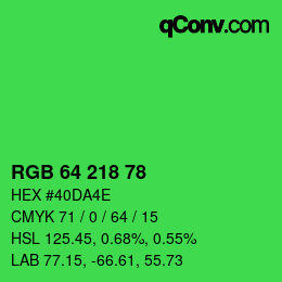 Color code: RGB 64 218 78 | qconv.com