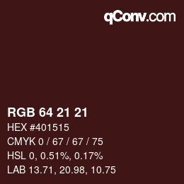 Color code: RGB 64 21 21 | qconv.com