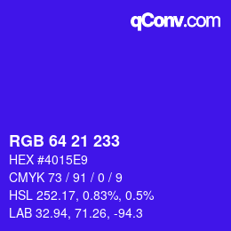 Color code: RGB 64 21 233 | qconv.com