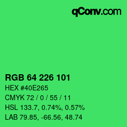 Color code: RGB 64 226 101 | qconv.com