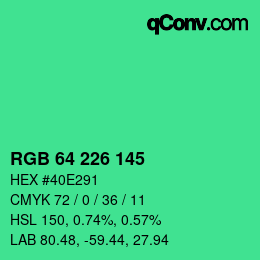 Color code: RGB 64 226 145 | qconv.com