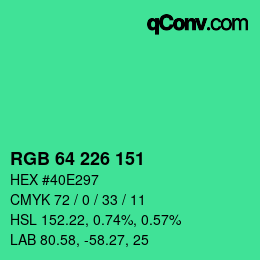 Color code: RGB 64 226 151 | qconv.com