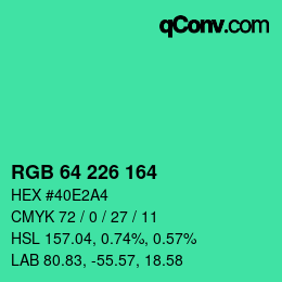 Color code: RGB 64 226 164 | qconv.com