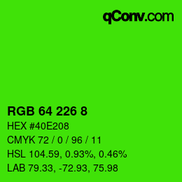 Color code: RGB 64 226 8 | qconv.com