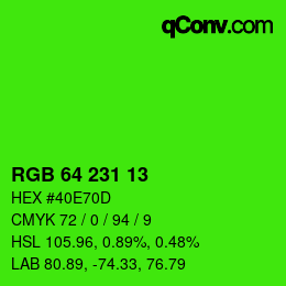 Color code: RGB 64 231 13 | qconv.com