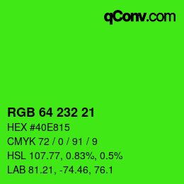 Color code: RGB 64 232 21 | qconv.com